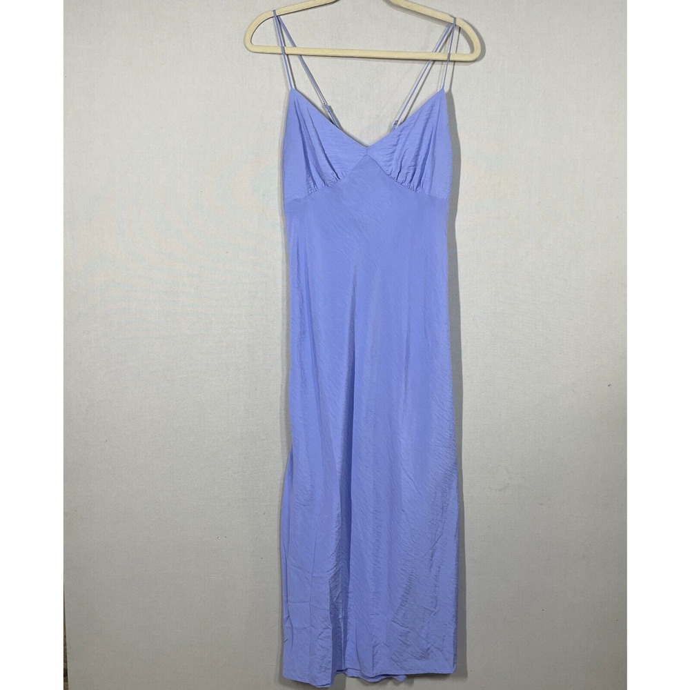 Madewell Dress Women 14 Light Blue Boudoir Slip Maxi V Neck Racerback Party